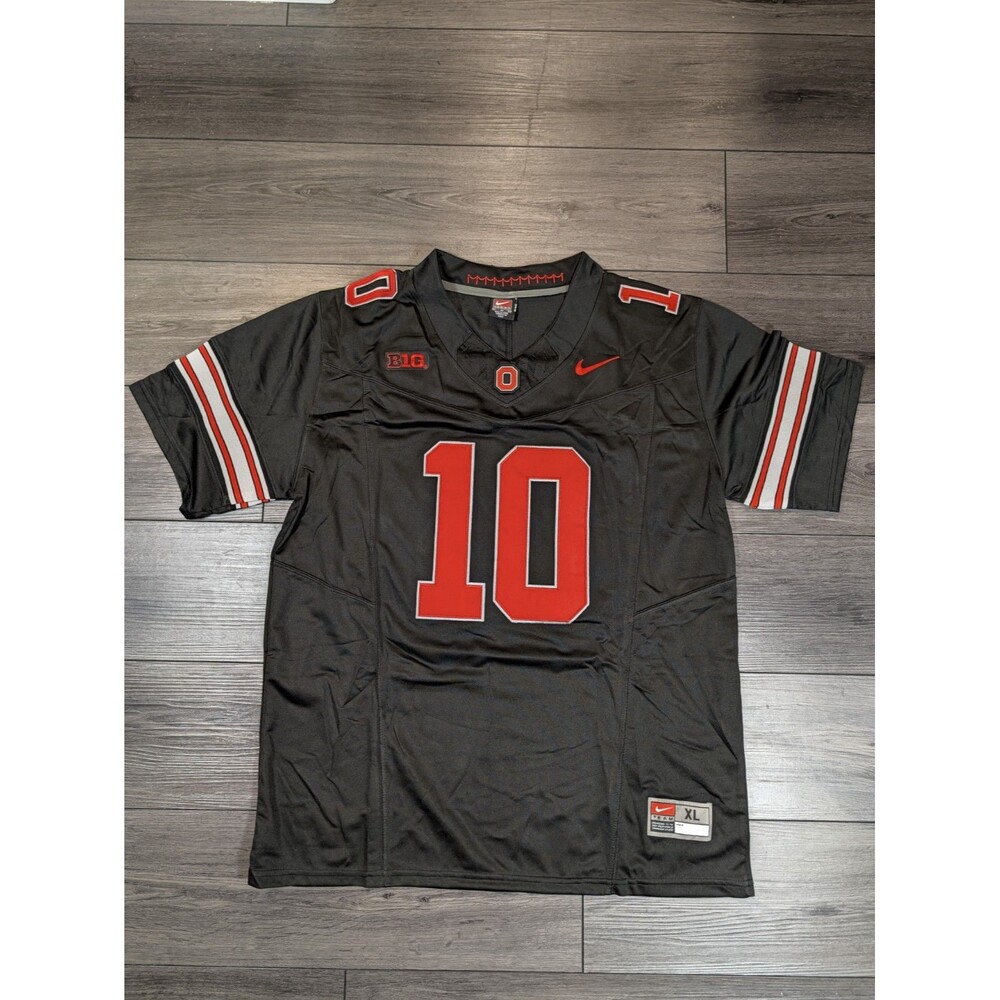 Julian Sayin #10 Black Buckeye Stripe 2026 OSU Ohio State Football Jersey Mens